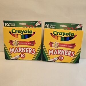 Crayola 10-Color Marker Pack (Broad Line) - 2 Packs